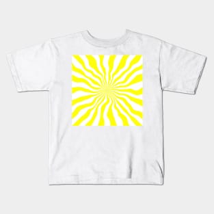 Yellow Stripes And  White Stripes Kids T-Shirt